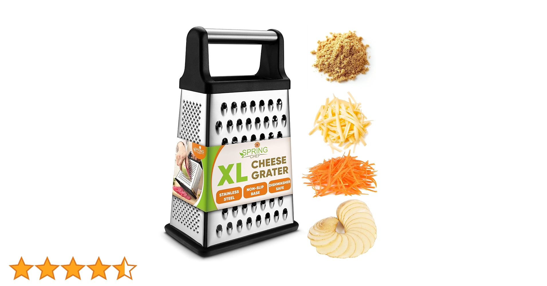 겐탕ページ Brookstone Light 4 Sided Cheese Grater Shredder Slicer Fine